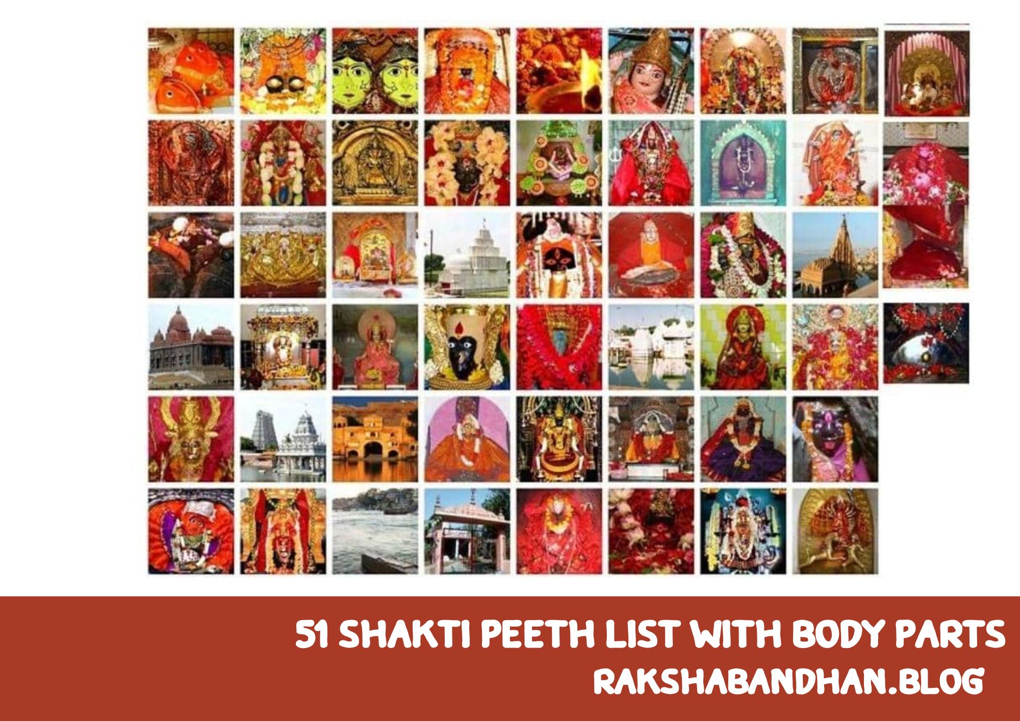 51 Shakti Peeth List With Body Parts - 51 Shakti Peeth With Body